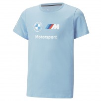 Koszulka BMW M Motorsport Essentials Logo, niebieska, dziecięca. Rozmiar 128, 80142864322