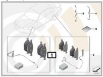 Zestaw: klocki hamulcowe z czujnikiem [1] 34112288862 E84, E9x (PRZÓD) (34116780711 + 34356779356 + 34356792561)