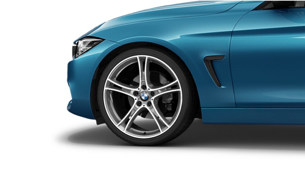 Koła kompletne letnie 36112287891 BMW serii 4 F32 20" aluminiowe obręcze Double-spoke 361, Bicolour, Ferric Grey/polerowane. Cena dotyczy 1 szt. #1