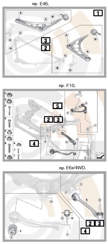 Zestaw naprawczy: wahacz przód/ krzyżulec [1] E70, E71, E72 31122413482 #1