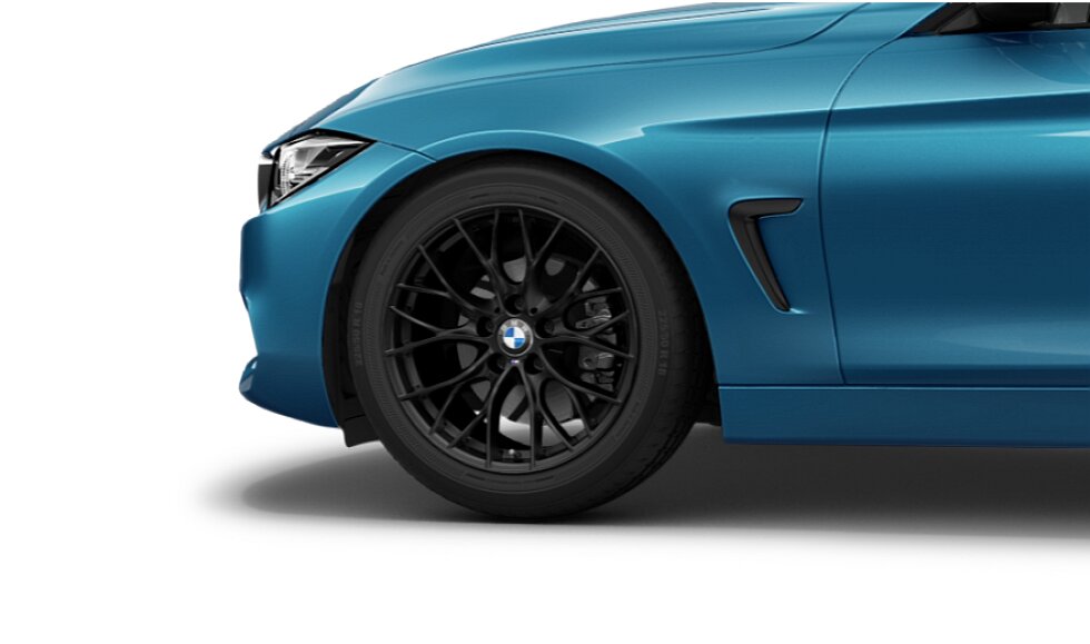 Koła kompletne letnie 36112288361 BMW serii 4 F32 18" aluminiowe obręcze M Performance Double-spoke 405 M, czarny mat/kute. Cena dotyczy 1 szt. #1